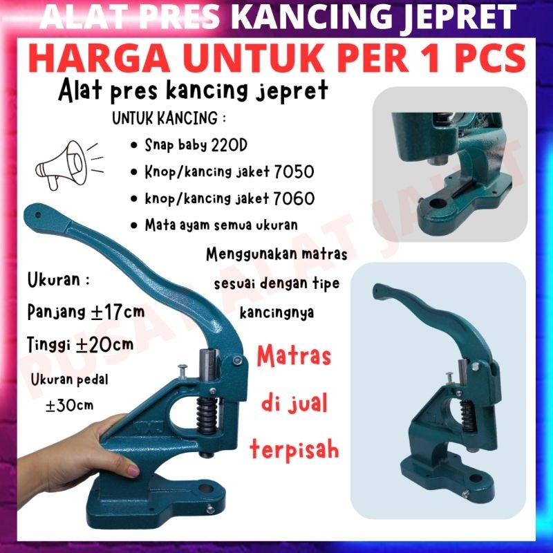 HANDPRESS IMPORT ALAT PRESS MANUAL UNTUK PASANG MATA AYAM KANCING KNOP JEPRET SNAP BESI BABY BAYI JA