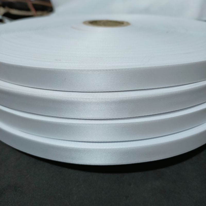 

Promo Label Pita Satin Polos Premium Putih Import