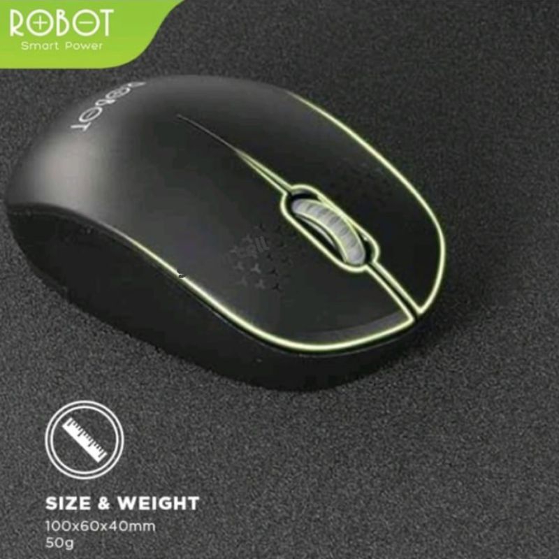 Mouse Wireless Robot M210 2.4G Mouse Bluetooth Original Garansi Resmi