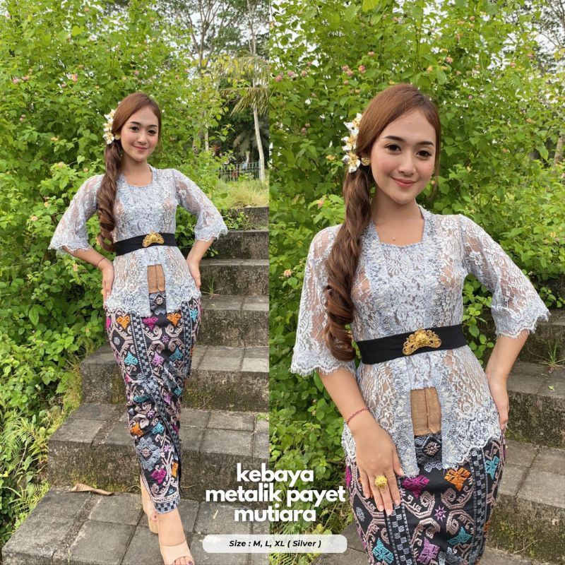 (KEBAYA SAJA) Kebaya Bali METALIK M-XXL | Kebaya Jadi Payet SEMIFRANCE METALIK | Kebaya Wisuda | Kebaya Kutubaru