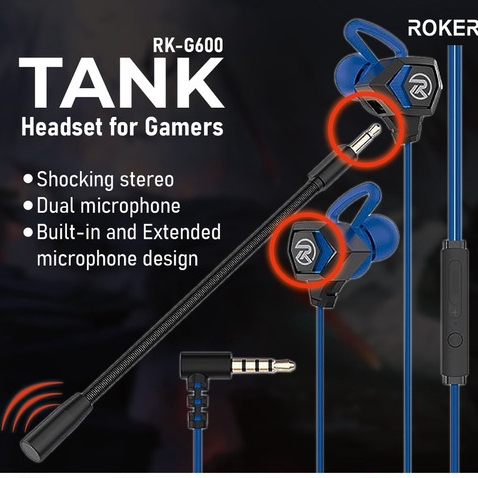 ROKER TANK Headset Gaming Earphone With Mic