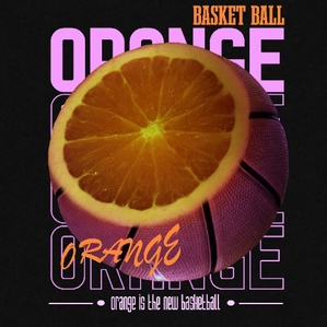 Ribsgold Kaos Oversize Graphic Pria - OrangeBall