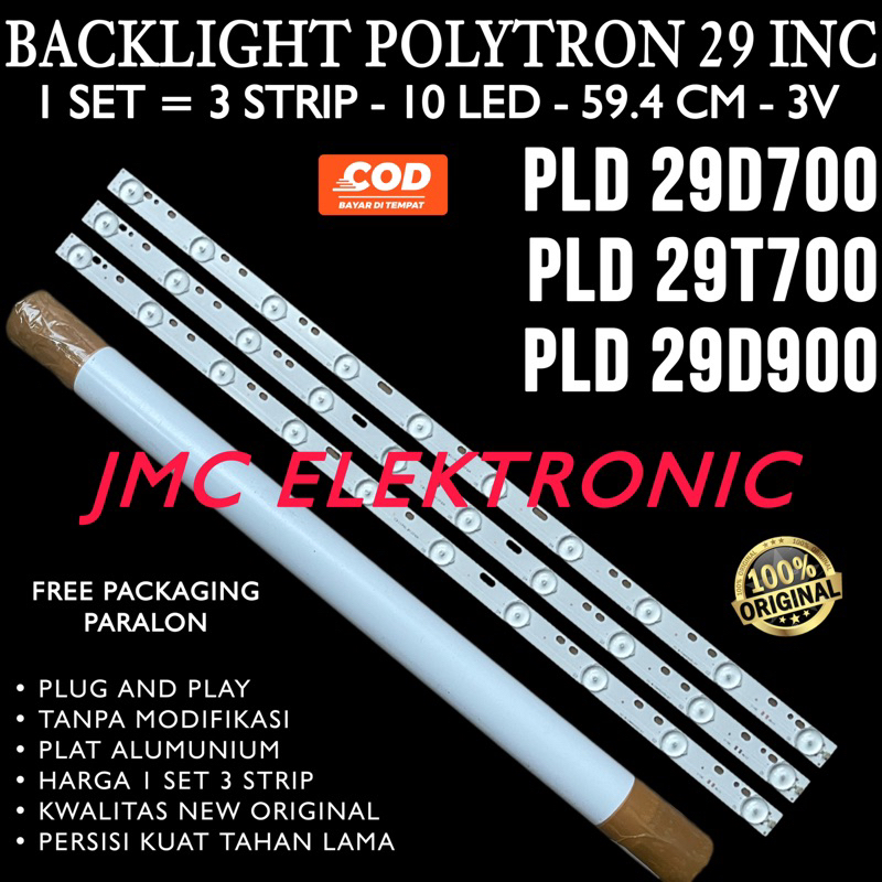 Backlight Tv Led Polytron Pld-29D700 29D900 29T700 Pld29D700 Pld29D900 Pld29T700 10K 3V Lampu BL 29in 10 kancing 3 Volt