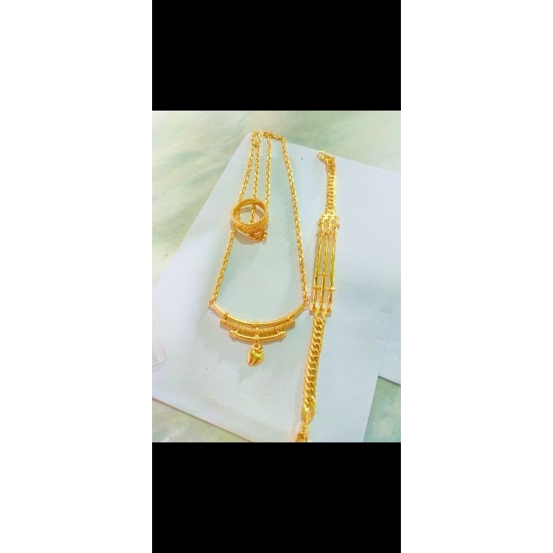 set rhodium Perhiasan lapis  emas london