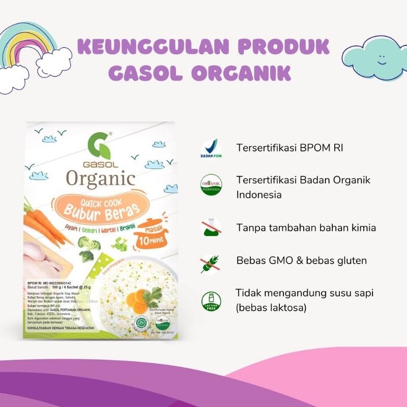 Gasol quick cook chicken broccoli carrot - bubur mpasi bayi