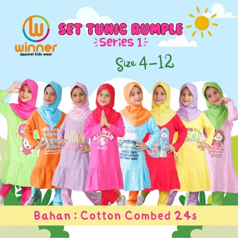 Set Tunic Rumple Winner kids/ set tunic rumple muslimah winnerkids