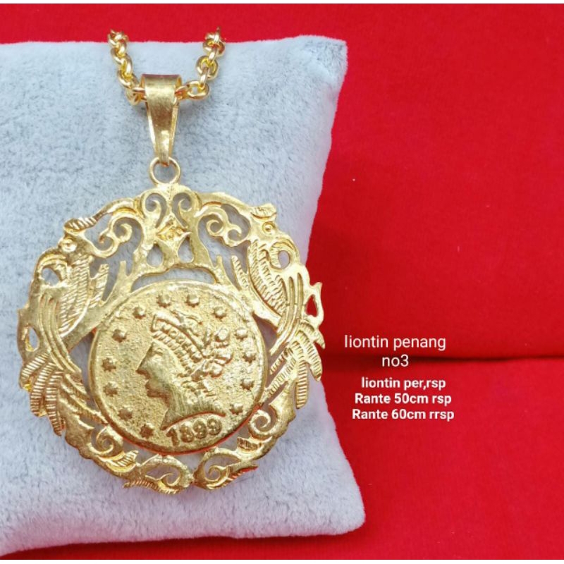 Kalung koin rupiah Replika mas 24k(london),warna sprti emas 24k ya,,bisa dipake sehari2/acara tertentu