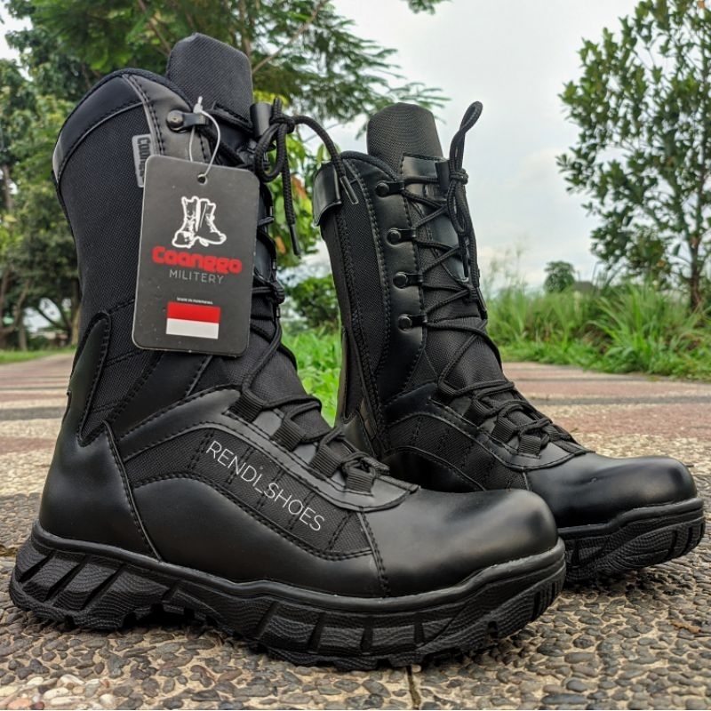 Sepatu pdl tni polri polpp security safety ujung besi tinggi 10inc