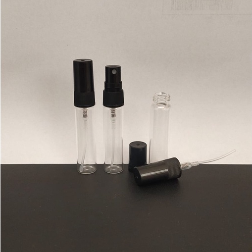 Botol Parfum Pen glass 5ml tutup Hitam Lusinan