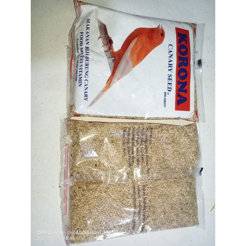 korona kenari seed makanan burung kenari canary seed kemasan