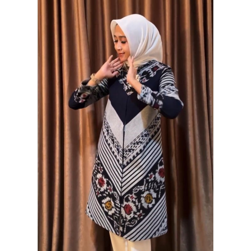 Tunik tenun wanita atasan wanita dress tenun wanita baju tenun jepara fashion wanita ethnik Tunik mu