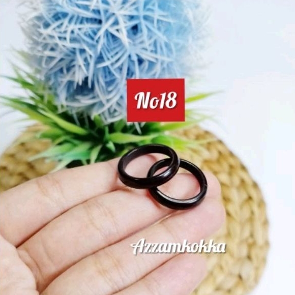 Cincin polos hitam ukuran 18 kokka kaokah