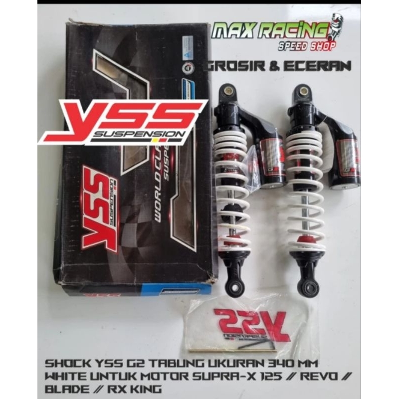 Shockbreaker belakang YSS G2 White 340 Supra Kharisma Revo Blade Tiger Rx King