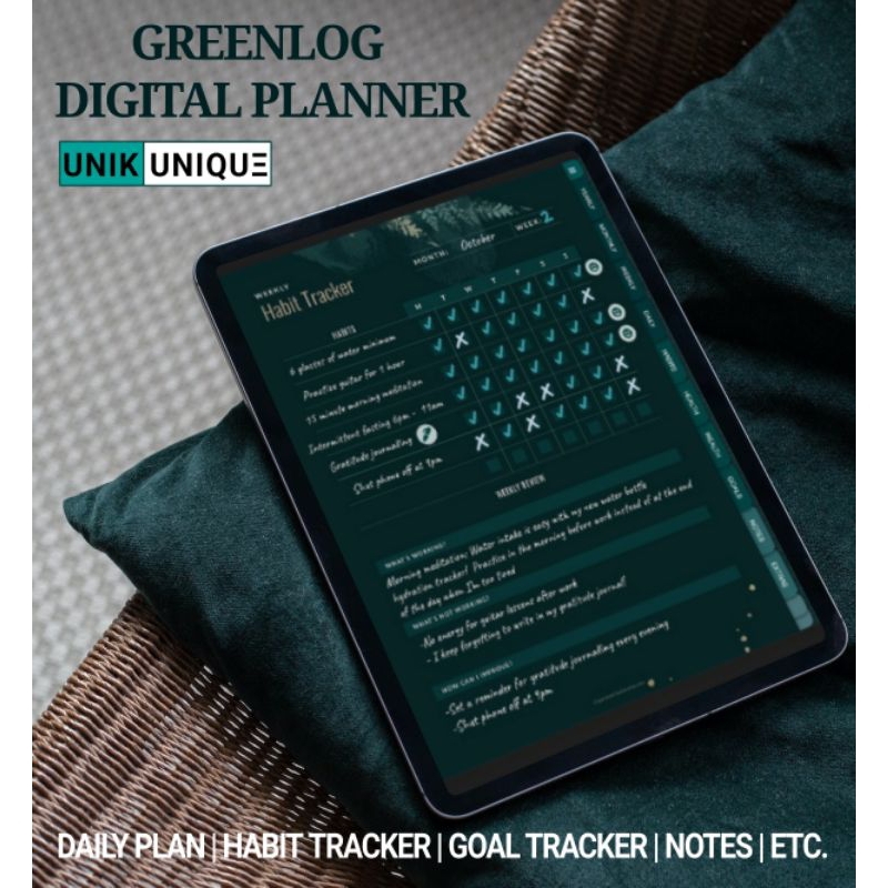 

UNQ005 IPad & Android Tab Paperless Planner Buku Agenda Harian Mingguan Bulanan - Daily Weekly Monthly Digital Planner Notes