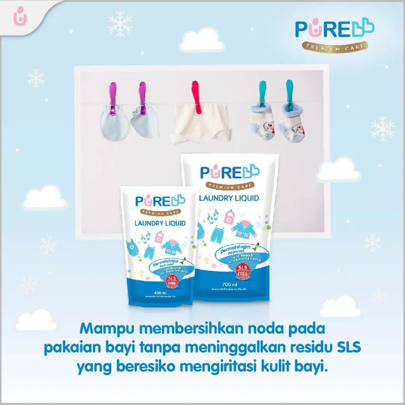 PURE BABY Laundry Liquid Refill Detergent PureBB Deterjen Bayi