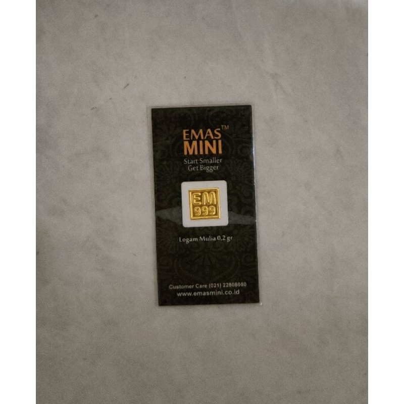 Logam Mulia Emas Mini 0.2 Gram Kadar 999