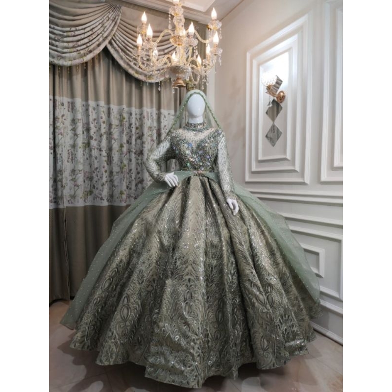 NEW GAUN BELIMBING  BEREKOR/BAJU PENGANTIN TERBARU  /GAUN PARPIKA  /BAJU PENGANTIN MODERN