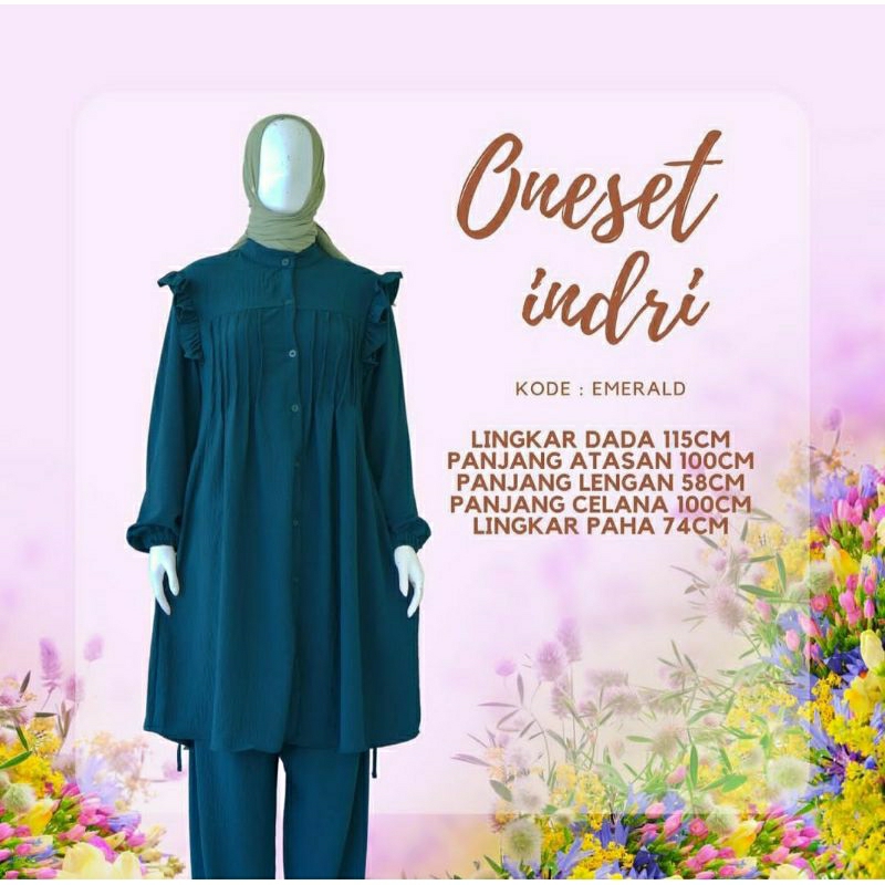 One set Indri by fiibaytia crinkle airflow premium (syar'i)