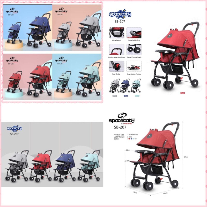 STROLLER SPACEBABY SB 204/207/214/208 KERETA DORONG BAYI SPACE BABY UNTUK NEWBORN