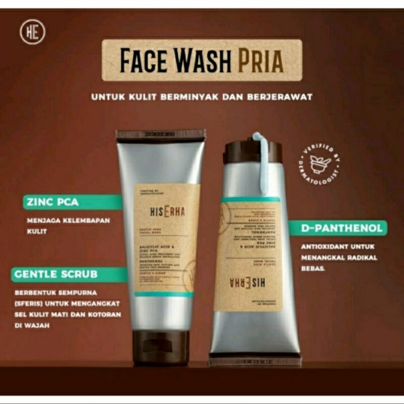 HIS ERHA Gentle Acne Facial Wash 100gr - Sabun Cuci Muka Kulit Berjerwat