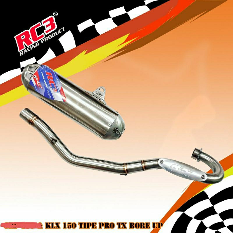 RC3 knalpot KLX150/DT150 tipe pro TX standar & bore up