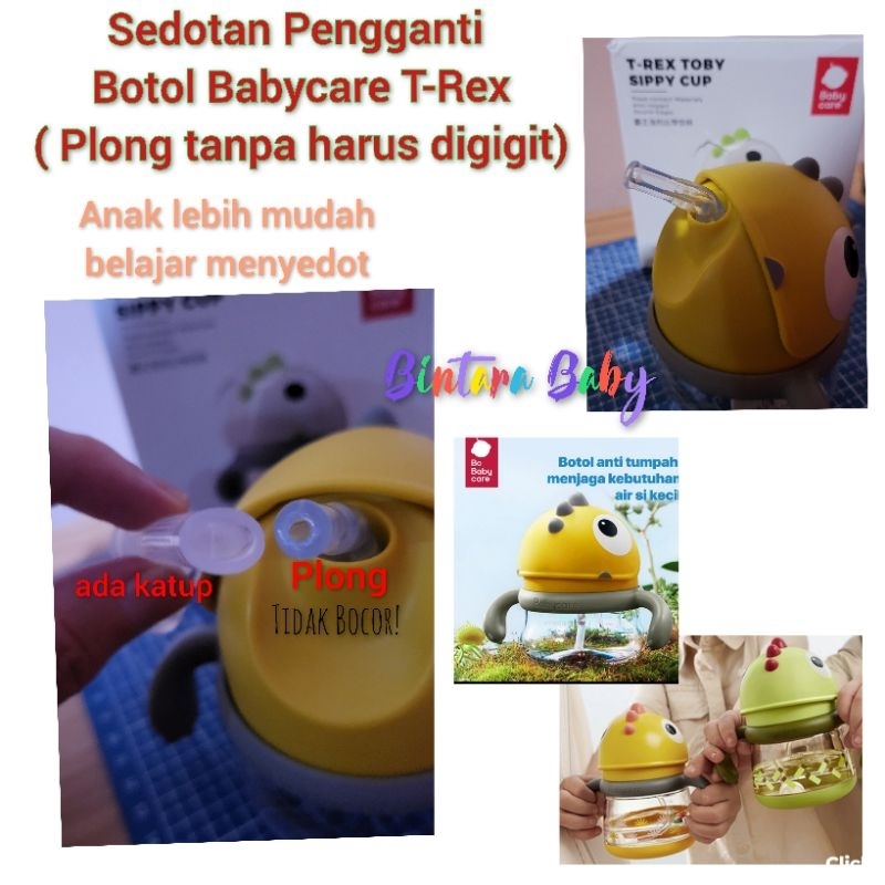 Sedotan Pengganti BC Babycare T-rex Plong Tanpa Katup lebih lancar / BC Baby care Straw replacement for TRex Sippy Straw Cup Botol Minum Sedotan Minum Anak Bayi / Gasket Bc babycare 80 ml