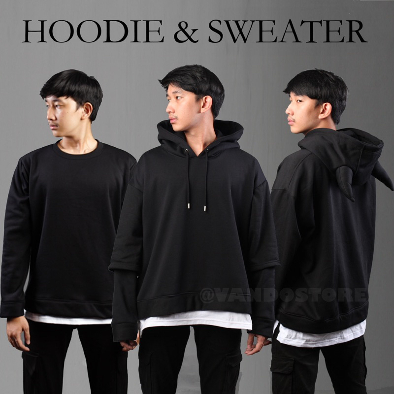 Hoodie oversize Crop Double Layer