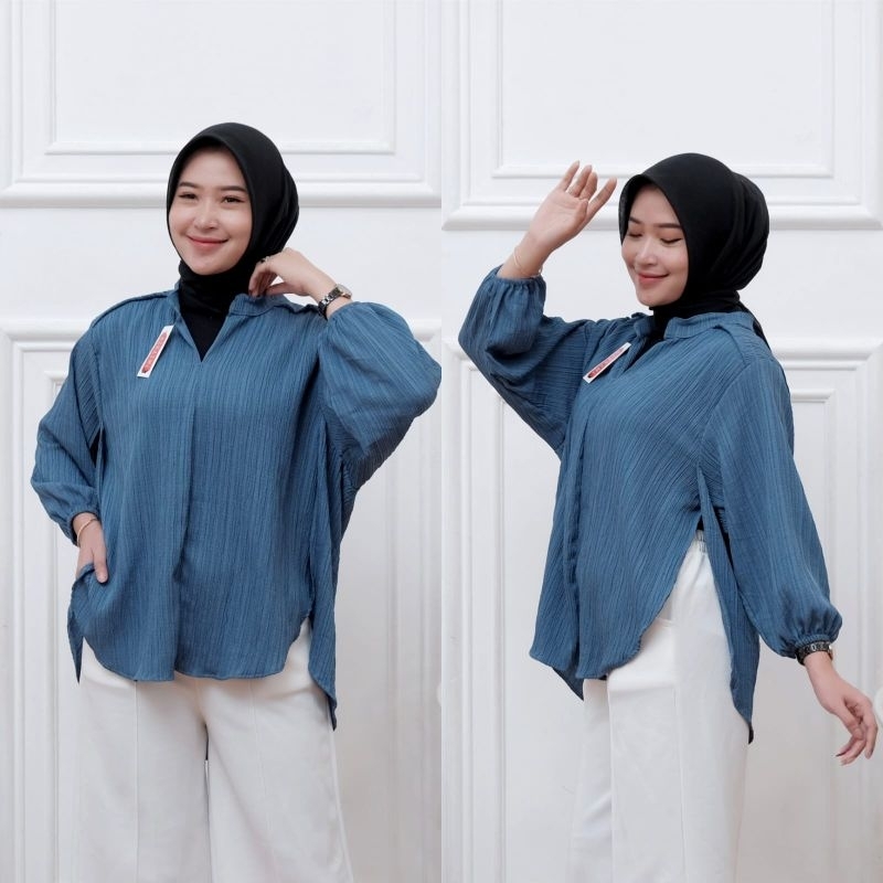 Outer Livia Blouse Wanita Oversize Lady Crush Kemeja Wanita Style Korean Polos