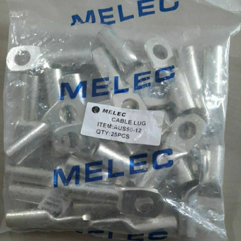 Skun kabel / Cable Lug AUS/Cu-50 sqmm X 12 mm/AUS-50 sqmm X12 mm/Copper lug,Long Barrel/Scund tembag