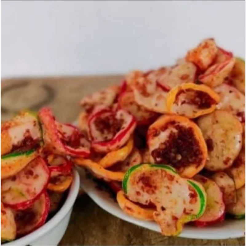 

kerupuk seblak, stik kentang, basreng original, keripik pisang asin gurih, dll