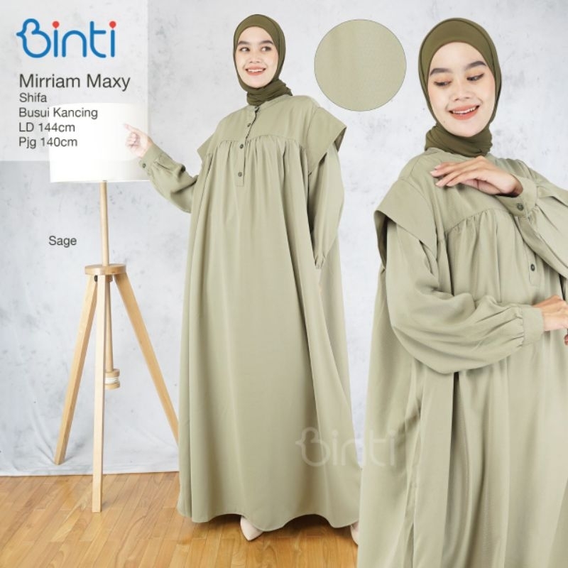 Dress Jumbo LD 144 XXXXL Mirriam Hanna Astrid Maxi Ori Binti Gamis Wanita Terbaru Murah Muslim Syari
