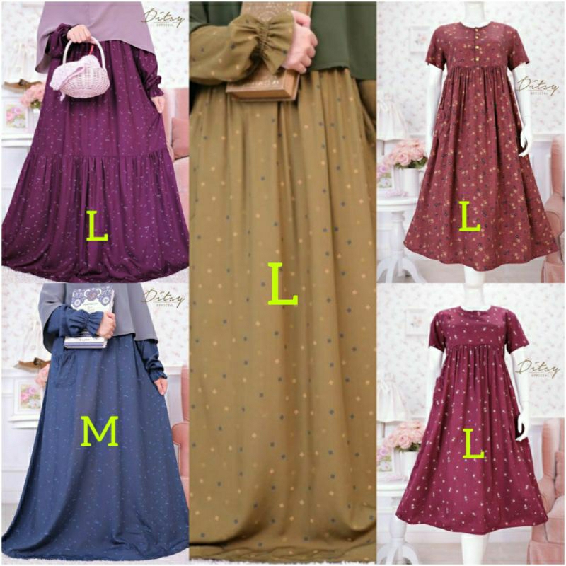 DITSY NIGHTGOWN MARET 2023 EVRA OLIVE L VERNA BURGUNDY L VERNA DEEPBLUE M REIMMA VINTAGE L FAELLYN V