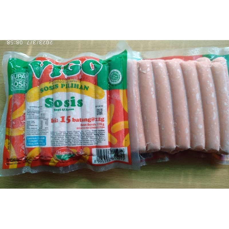 

VIGO SOSIS sapi ayam kemasan 315gr isi 15 batang