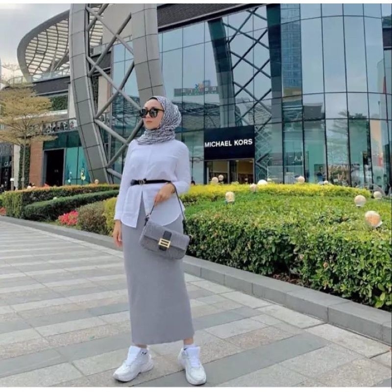 ROK SPAN RAJUT - KNIT MURAH POLOS WARNA HITAM BW PANJANG TEBAL ADEM MELAR GROSIR MAXI SKIRT ABG