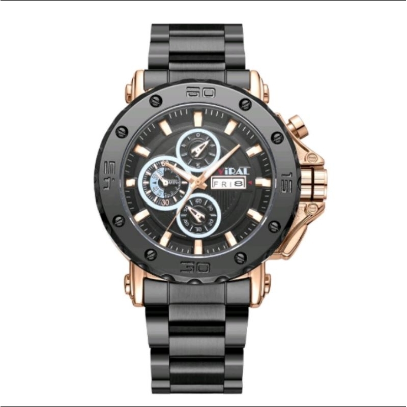 jam tangan viral rantai sporty jam tangan pria rantai stainless