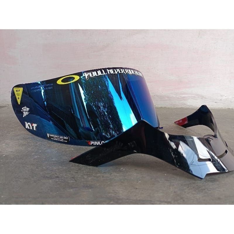 COD ⭐paket flat visor KYT Rc7 iridium gold /KYT k2r/ kyt r10 + spoiler KYT / gratis stiker