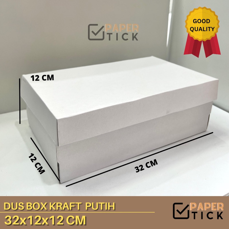 

Dus Box Putih 32x12x12 CM Dus Packaging Kemasan Sepatu Baju Akesoris Sandal Pengiriman