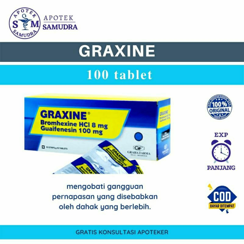 GRAXINE TABLET - 1 BOX ISI 100 TABLET (obat untuk meredakan batuk obat batuk berdahak obat mengeluar