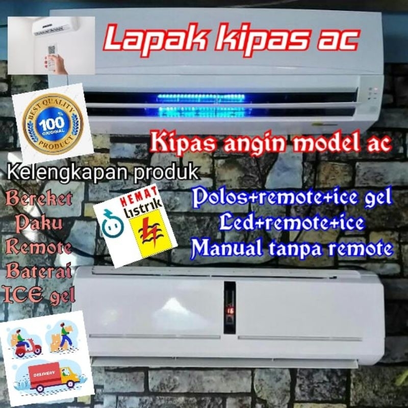 Kipas angin model Ac 2pk Sharp polos remote LED free ice gel foto real di jamin mantap