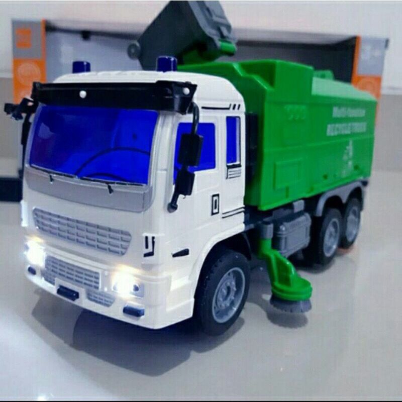 Mainan anak mobil rc truck sampah remote control city truck sampah hijau K632