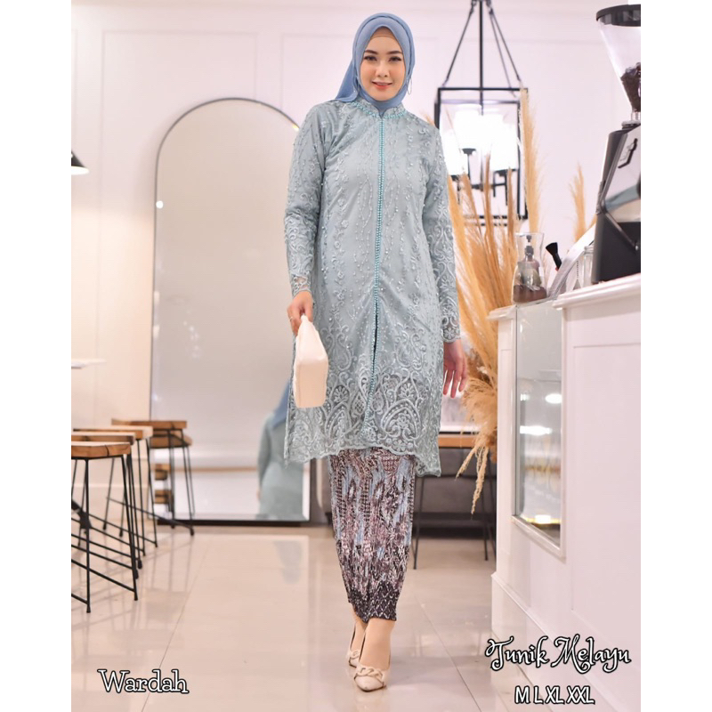 Permata Olshop / Setelan Kebaya Tunik Melayu SK / Kebaya Tunik Payet Busui / Kebaya Baju Kurung Berpayet