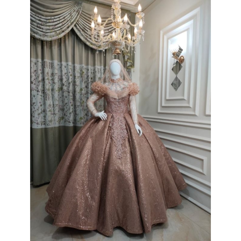 NEW GAUN BELIMBING  BEREKOR/BAJU PENGANTIN TERBARU  /GAUN PARPIKA  /BAJU PENGANTIN MODERN