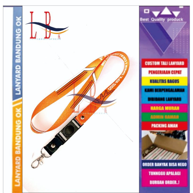 

CETAK TALI LANYARD ID CARD CUSTOME PRINTING SUBLIM 1,5 CM /LANYARD ID CARD DESAIN BEBAS/TALI LANYARD ID CARD/GANTUNGAN ID CARD