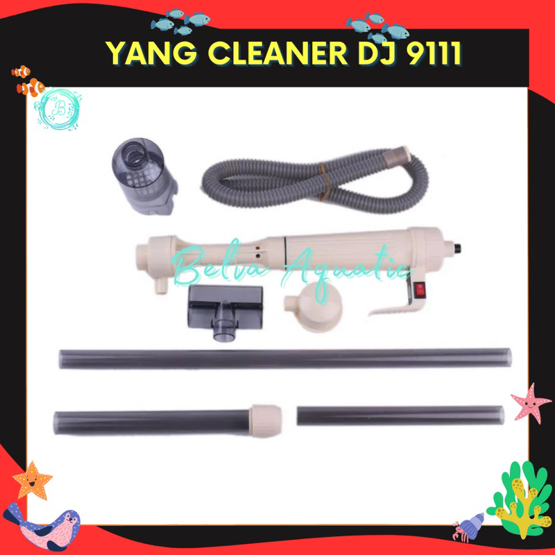 YANG AQUARIUM BATTERY ELECTRIC SIPHON CLEANER DJ-9111 Gravel Sand Vacuum Baterai &amp; Elektrik Listrik Alat Penguras Air Vakum Sifon Pembersih Penyedot Kotoran Pasir Aquascape Tank Ikan DJ9111