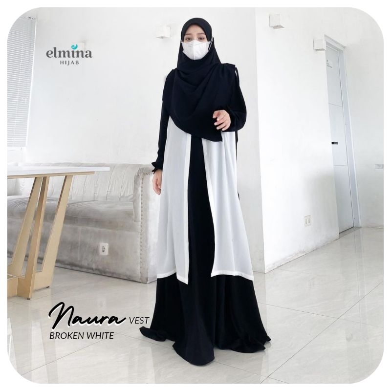 Elmina Naura Vest Long Cardigan Wanita Panjang Tanpa Lengan