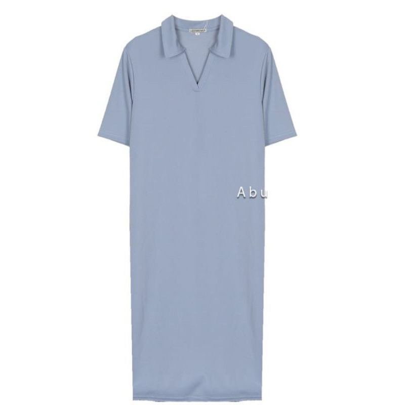 salwa midi dress v-neck crinkle airflow| atasan wanita masa kini