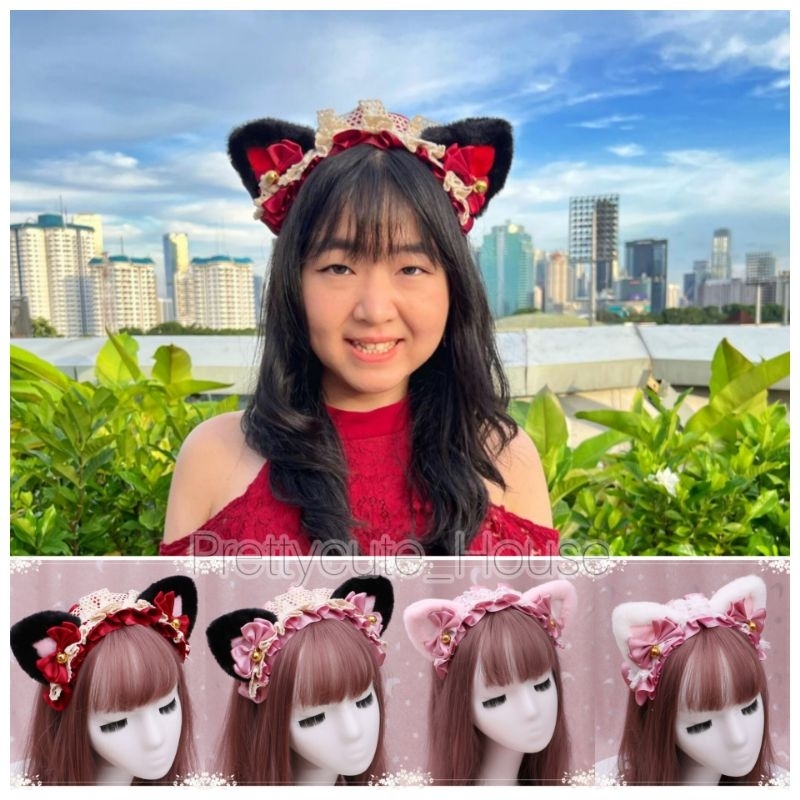 Bando nekomimi maid kucing lolita cosplay aksesoris wanita