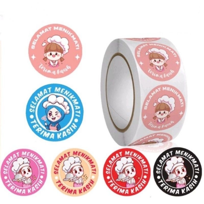 

STIKER LABEL MAKANAN SELAMAT MENIKMATI 1ROLL 100PCS