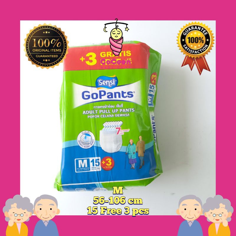 Popok Celana Dewasa Sensi Gopant Gopants M15+3 M 15+3 M15 M18 M 18