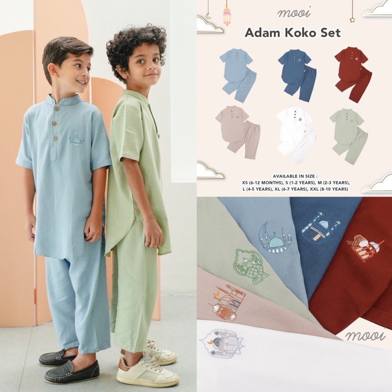 MOOI Adam Koko Set / Setelan Muslim Anak 1-10tahun